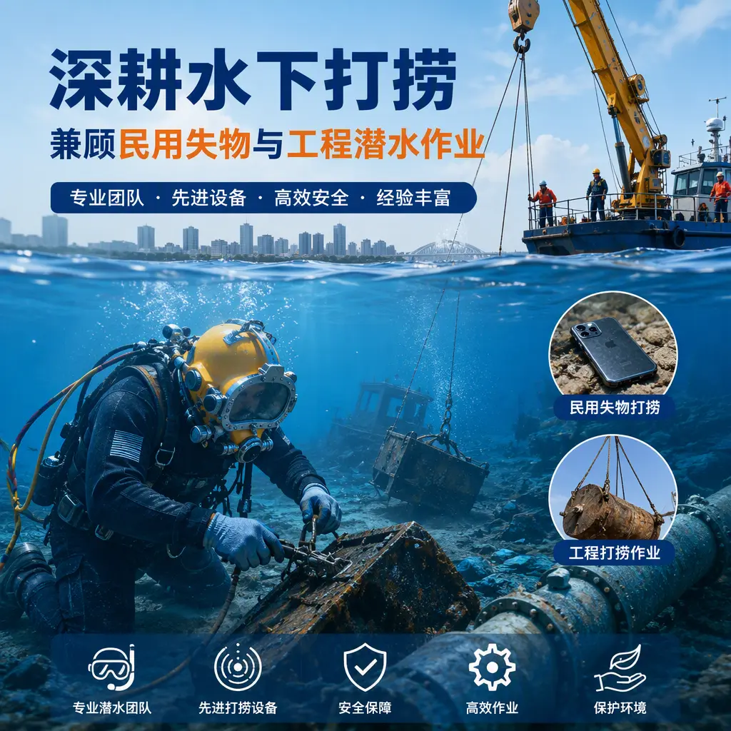深耕水下打捞，兼顾民用失物与工程潜水作业曲靖