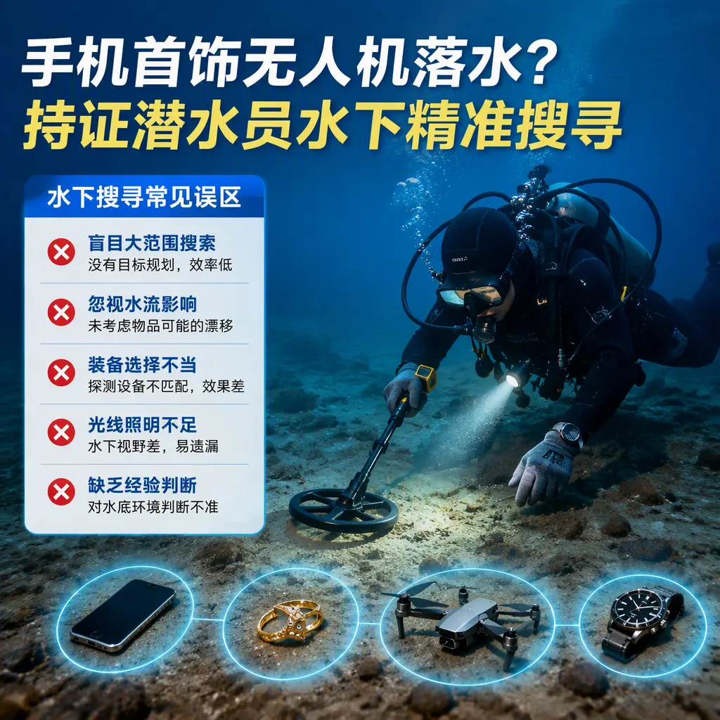 手机首饰无人机落水?曲靖持证潜水员水下精准搜寻